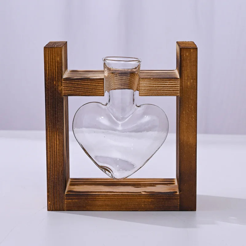 Vasi per piante idroponiche a forma di cuore , vaso in vetro
