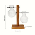 set vasi idroponici  vetro con base in legno a T -Design Minimal- Lusso e Dimora